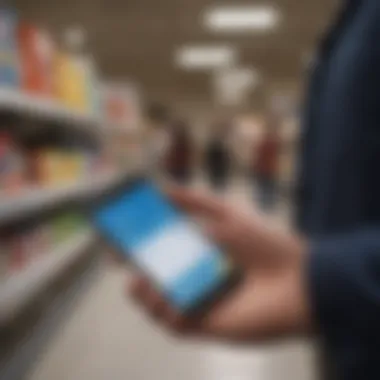 Checking Balance on Walmart MoneyCard User checking Walmart MoneyCard balance on mobile