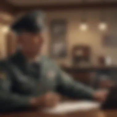 A soldier reviewing mortgage options