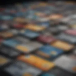 A collection of various credit cards displayed artistically.