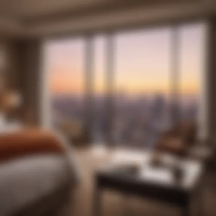 Luxurious hotel room with stunning view