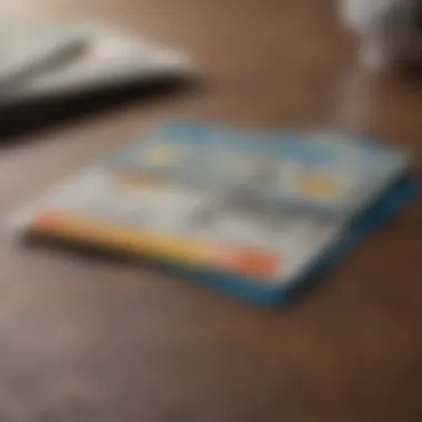 A close-up of a credit card and cash on a table