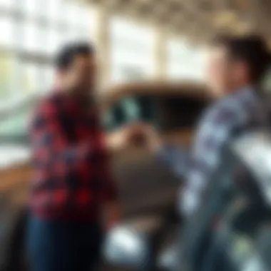 Celebrating Successful Car Purchase with Bad Credit A satisfied buyer receiving keys to a new vehicle