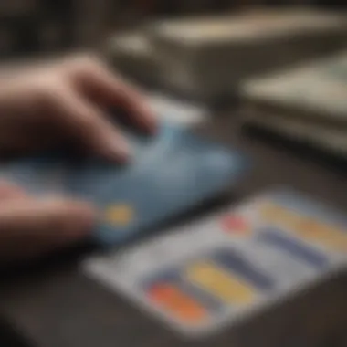 A person analyzing credit card statements