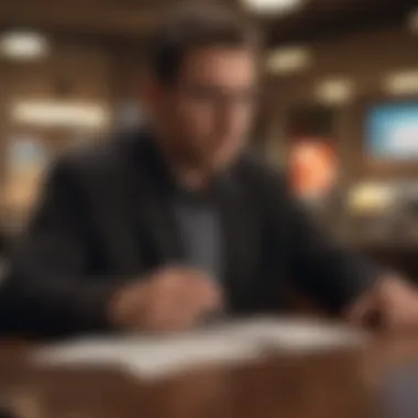 A thoughtful individual analyzing check cashing policies.