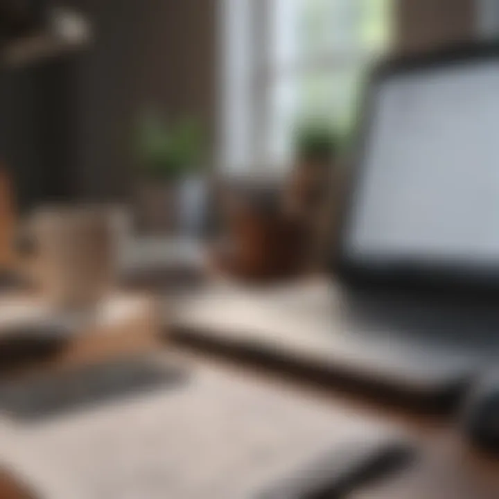 An organized budget plan on a desk with a laptop
