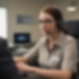 Customer service representative assisting a caller