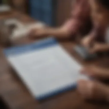 Person reviewing credit report and improving credit score