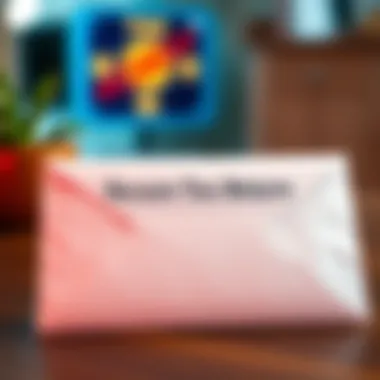 Envelope ready for mailing tax return