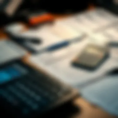 Organized Tax Workspace An organized workspace with tax forms and a calculator