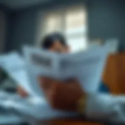 A person reviewing tax documents with focus and determination