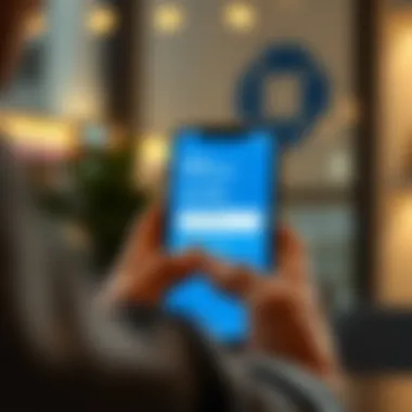 User interacting with Chase mobile app for account setup