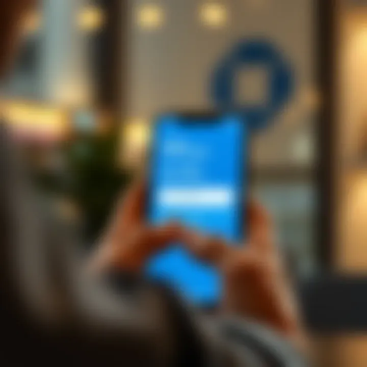 User interacting with Chase mobile app for account setup