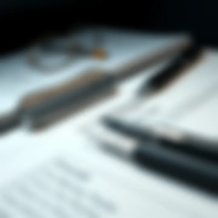 A checklist with pens, highlighting important refinancing documents