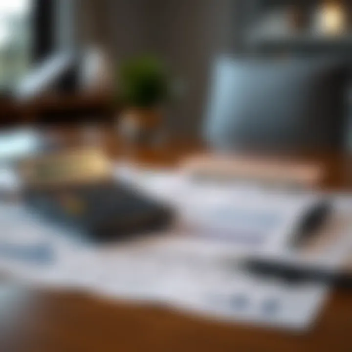 Calculator and documents on a table, representing financial planning