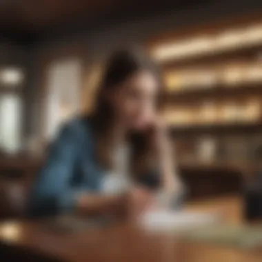 Exploring Bank Account Choices A teenager reviewing bank account options