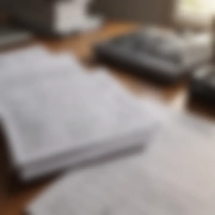 A pile of organized tax documents on a desk