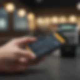 Visual representation of mobile wallet payment on a smartphone