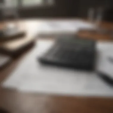 A calculator and financial documents on a desk