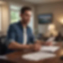 A homeowner reviewing financial documents