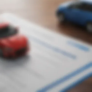 Close-up of a contract detailing insurance options for rental cars