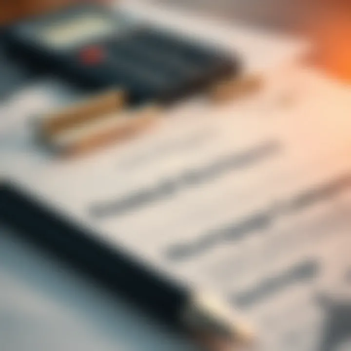 Financial Document Review Close-up of a financial document with a pen