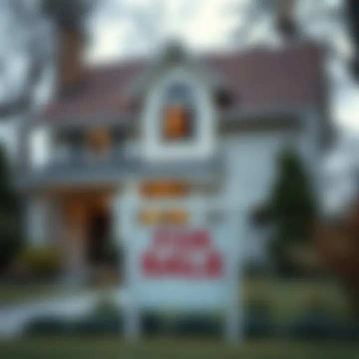 House for Sale A house with a 'For Sale' sign in front