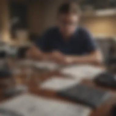 Evaluating Assets for Quick Liquidation A close-up of a person reviewing their belongings for potential sale.