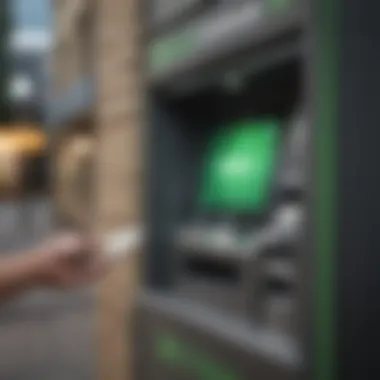 Person using an ATM for cash withdrawal from a Greendot card