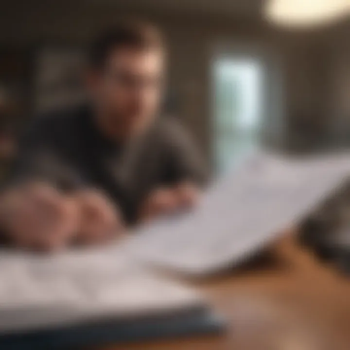 An individual reviewing financial documents and planning loan repayment