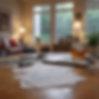 Budget Planning in a Cozy Environment A serene living space showcasing a well-organized budget plan on a table
