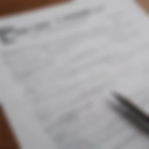 A close-up view of an auto loan application form with a pen placed on top.