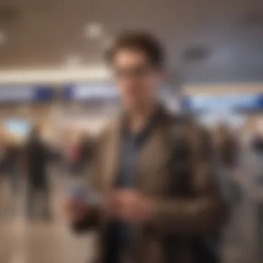 Traveler Utilizing the Capital One VentureOne Card Traveler enjoying benefits of the Capital One VentureOne Card at an airport