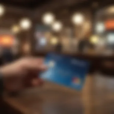 Traveler using a credit card abroad