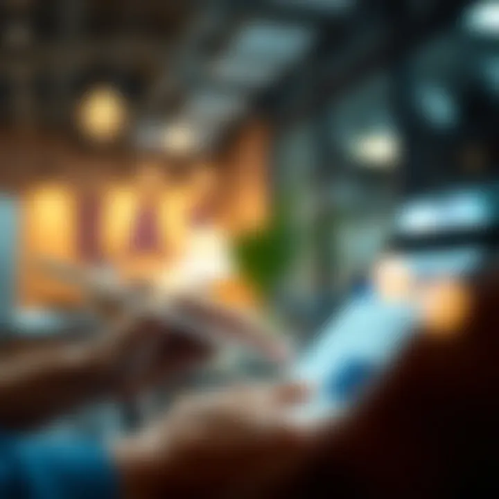 Person analyzing expenses on a digital device