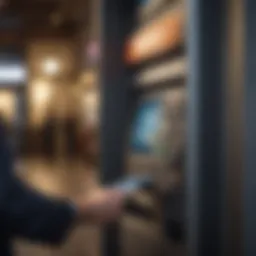 ATM machine with a credit card inserted
