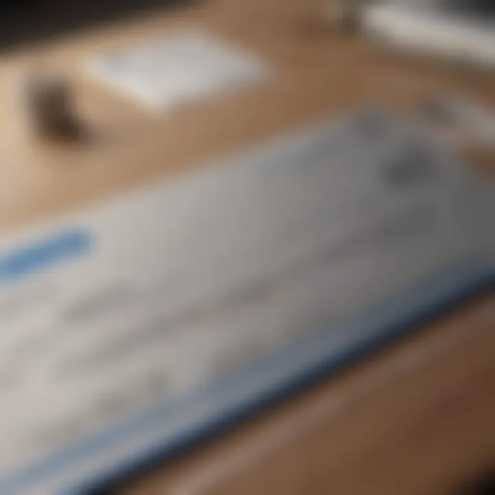 Detailed view of Citibank cheque showcasing its security features