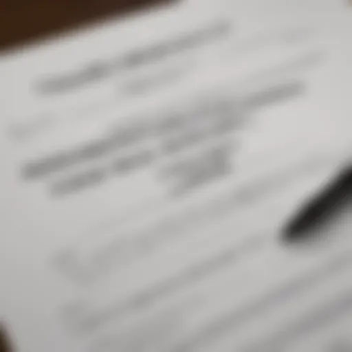 A close-up view of a real estate closing document with highlighted sections.