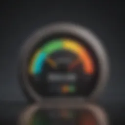 Illustration of a credit score gauge