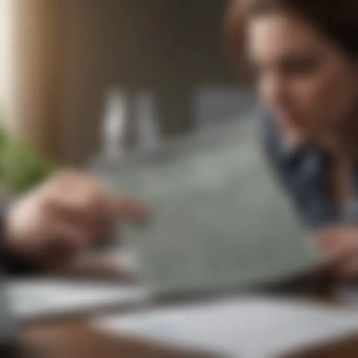 Conceptual graphic of a person analyzing finances