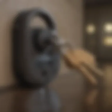 Security Measures in Credit Management Lock and key representing security measures