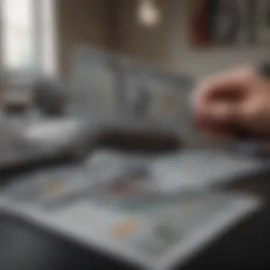 Conceptual illustration of a person analyzing financial statements