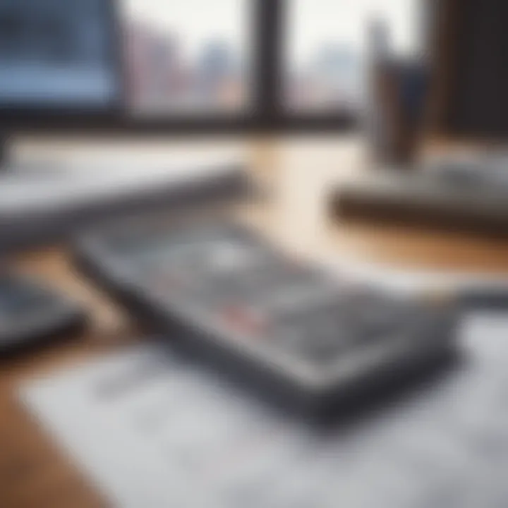 Calculator and financial documents on a desk