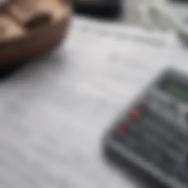 A close-up view of financing documents and a calculator, illustrating the financial aspect of boat ownership.