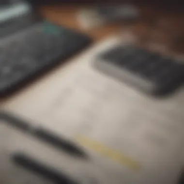 Strategic Financial Planning A calculator and financial documents representing careful budgeting and planning.