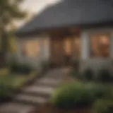 A serene home exterior symbolizing new beginnings after financial recovery.