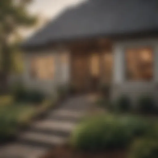 A serene home exterior symbolizing new beginnings after financial recovery.