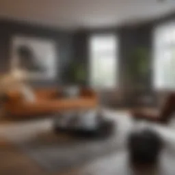 Elegant living room furnished with stylish furniture