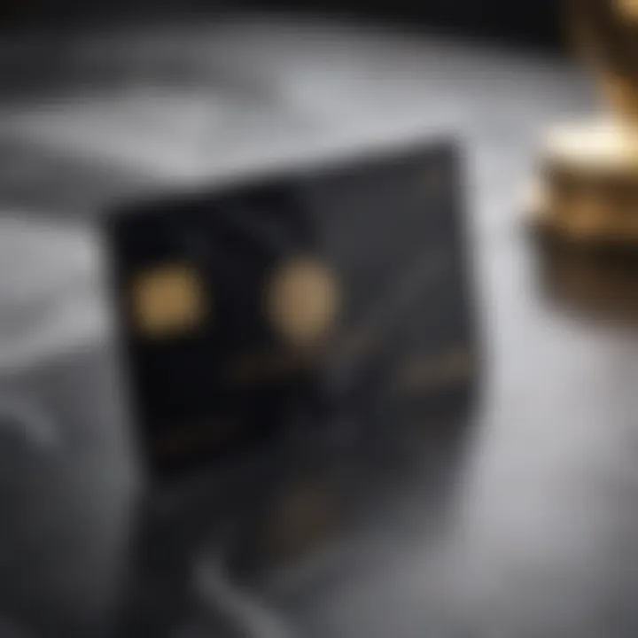 Close-up of a luxurious black card on a marble surface