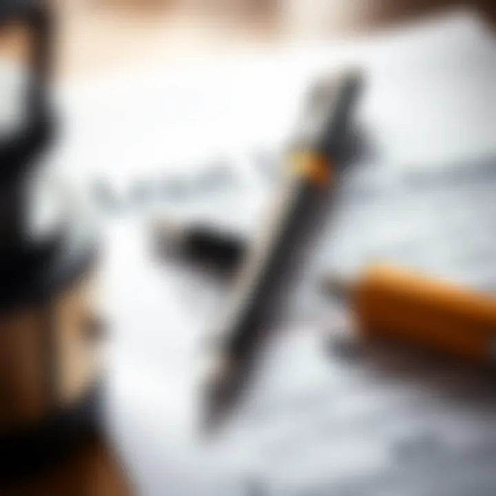 Understanding Legal Obligations A close-up of a legal document with a pen resting on it