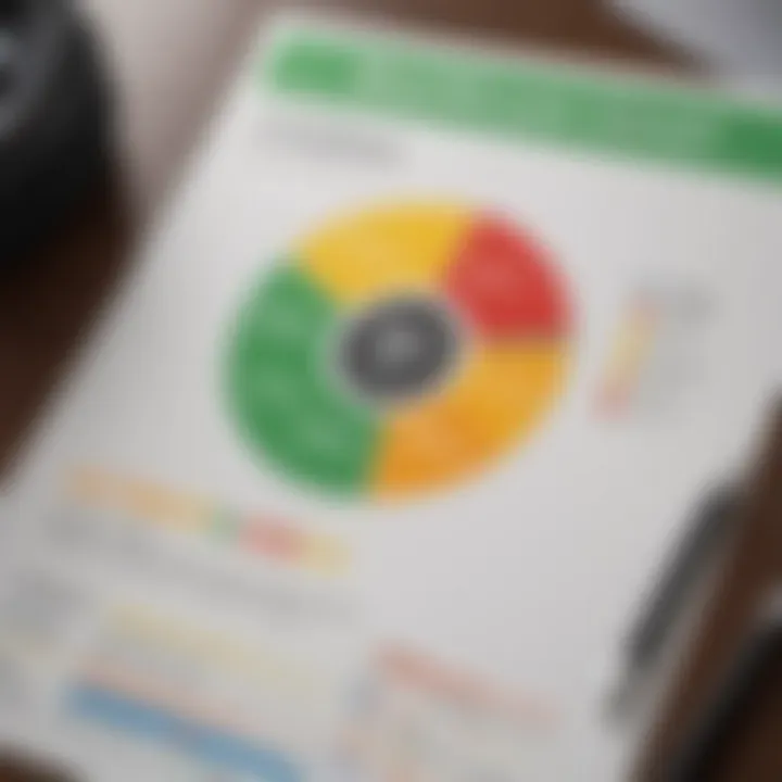 Close-up of a credit score report